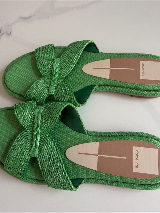 Dolce Vita Shoes - Dolce Vita Green Braided Slide Mules